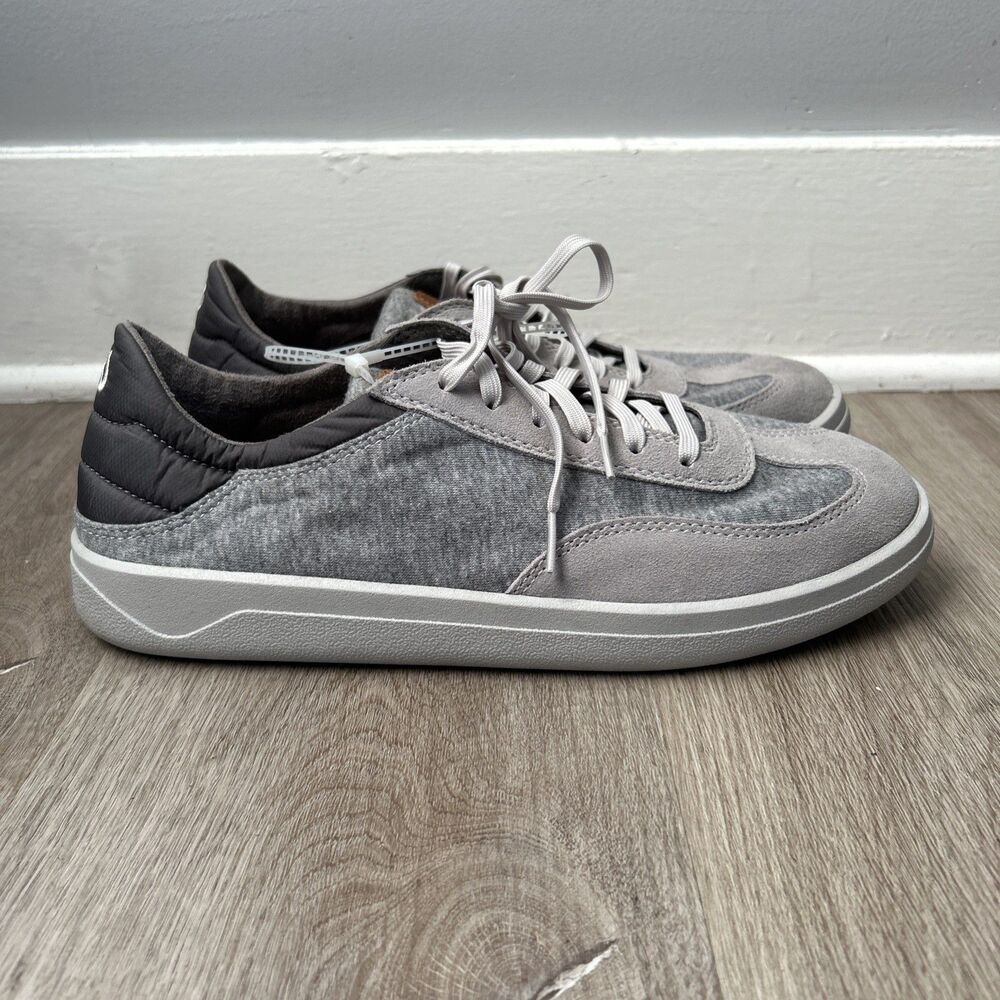 OluKai Puliki Shoes Mens 10 W Gray Poi Charcoal Casual Suede Sneakers Comfort